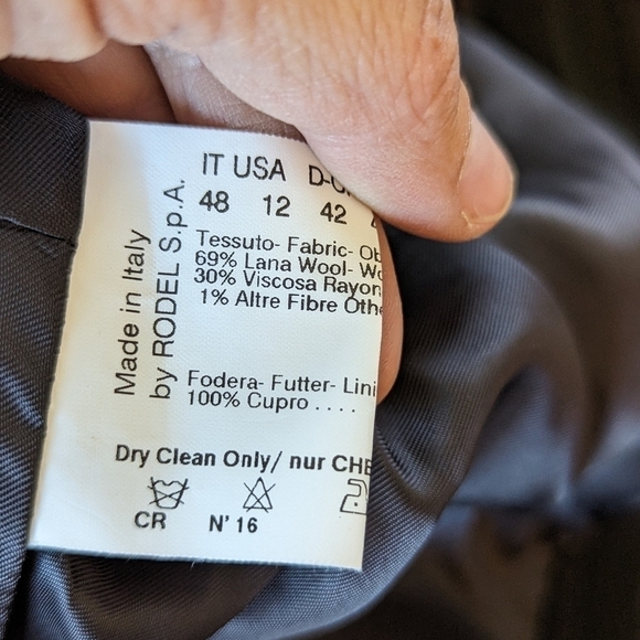 Cinzia Rocca Italian Wool Pinstripe Blazer Black Gray Women’s Size 12 - Picture 5 of 13